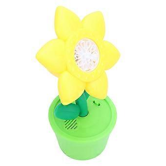 Sunflower Bubble Machine for Kids with LED Lights and Music, USB Rechargeable Electric Blower for Outdoor Parties
