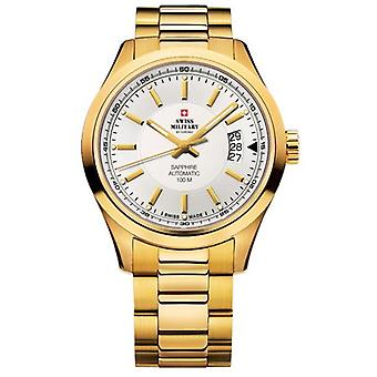Swiss Military Automatic Analog Man Watch with SMA30003.07 Gold Plated Stainless Steel Bracelet