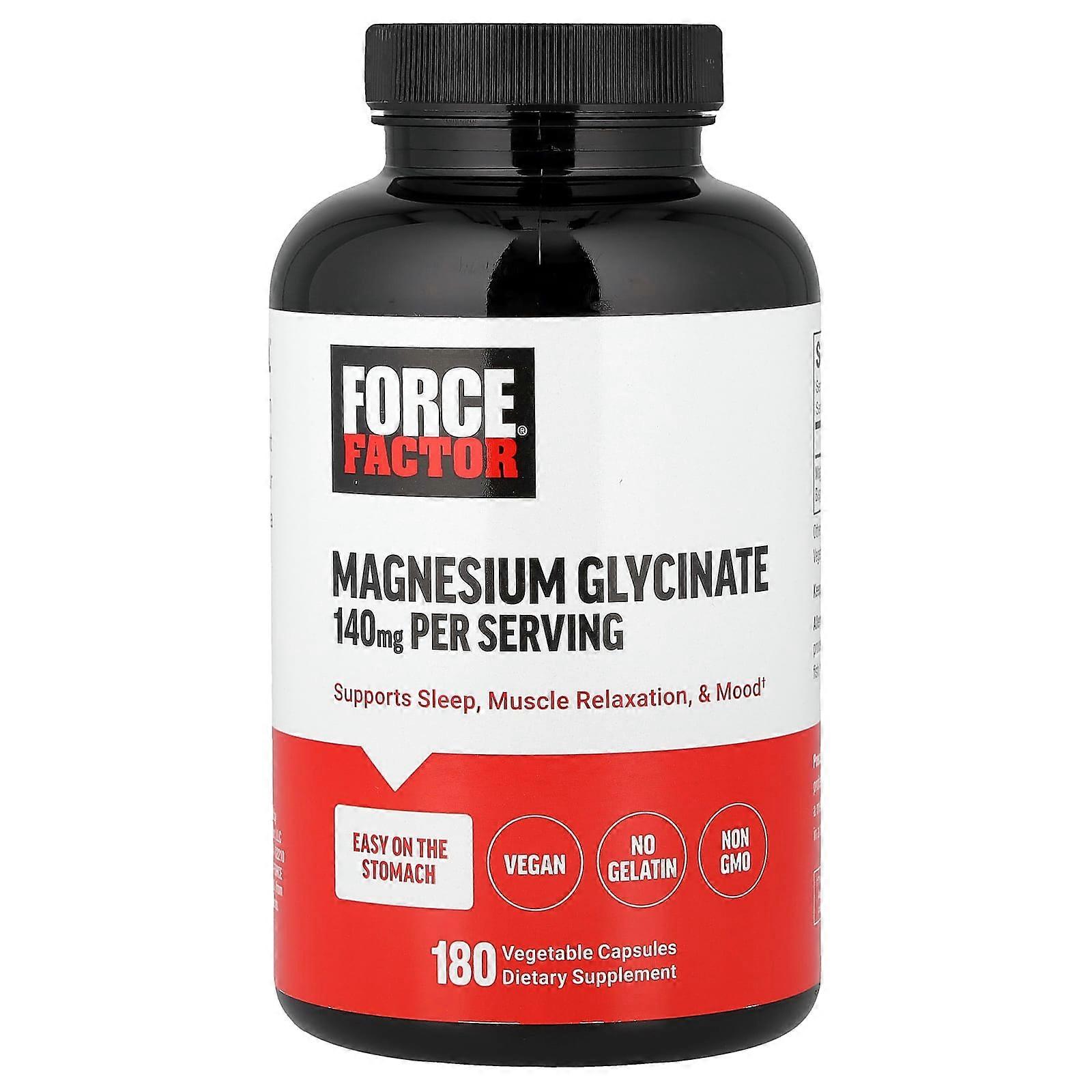 Force Factor, Magnesium Glycinate, 180 Vegetable Capsules (70 mg per Capsule)
