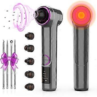Pore Vacuum Blackhead Remover with Heating, 3 Adjustable Suction Levels, 9 Modes, 5 Interchangeable Heads for Facial Cleansing