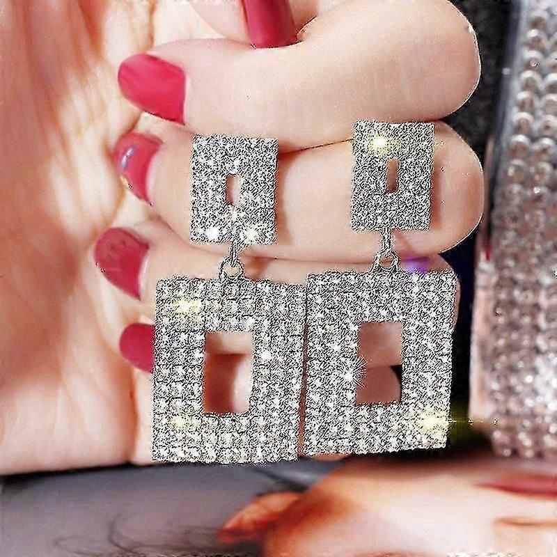 Silver Square Hoop Earrings