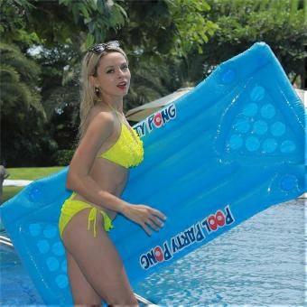 Oppblåsbare Pool Party flytende flåte Multifunctional Beer Pong Air Madrass Oppblåsbare øl pong bord for stranden svømmebasseng camping