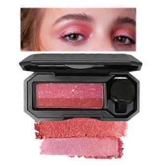 Dual Color Eyeshadow Palette #3 Pink,  Pigment Glitter, Smooth Texture, Long Lasting Gradient Eye Makeup