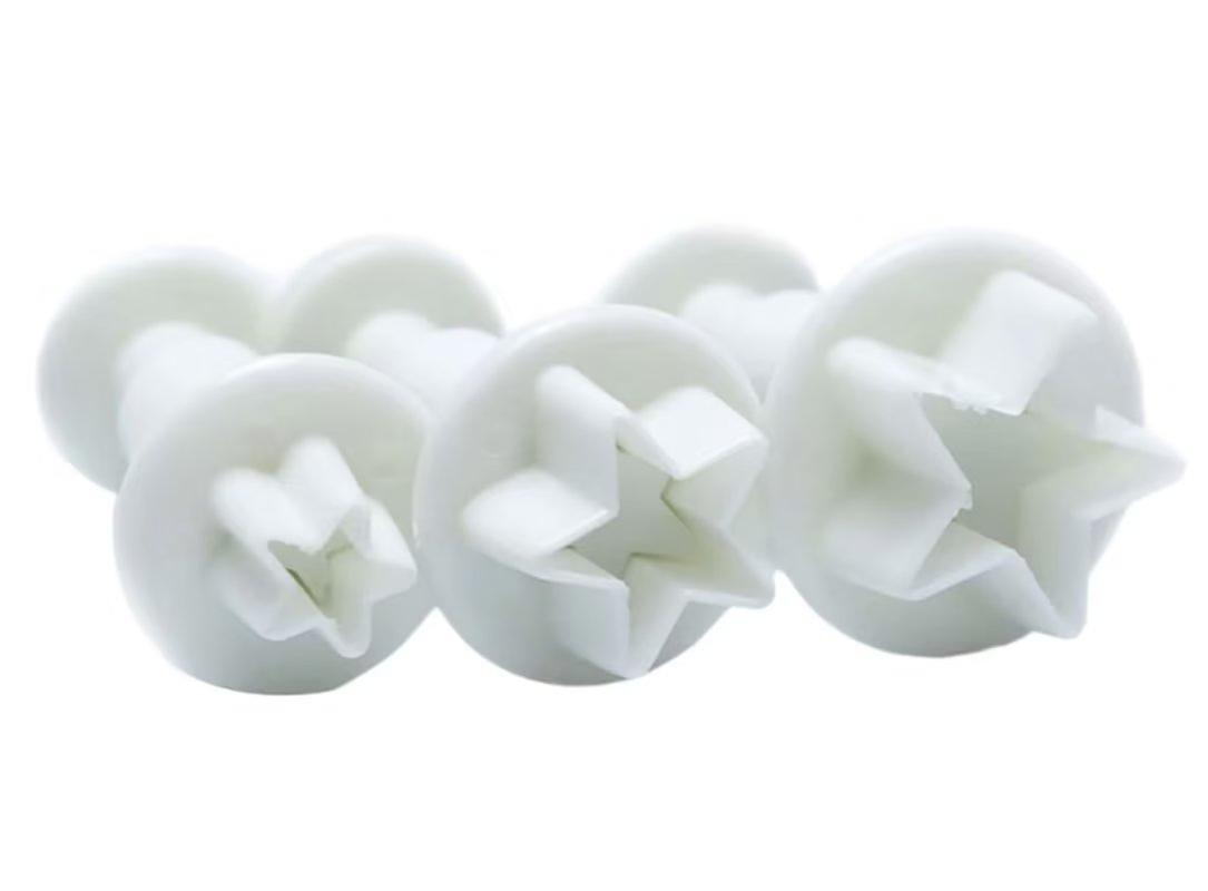 Does It Fondant Cutters Snowflake Fondant Cake Decorating Plunger Sugarcraft Cutter Mold Tools Bakeware Tools (6sets, white)