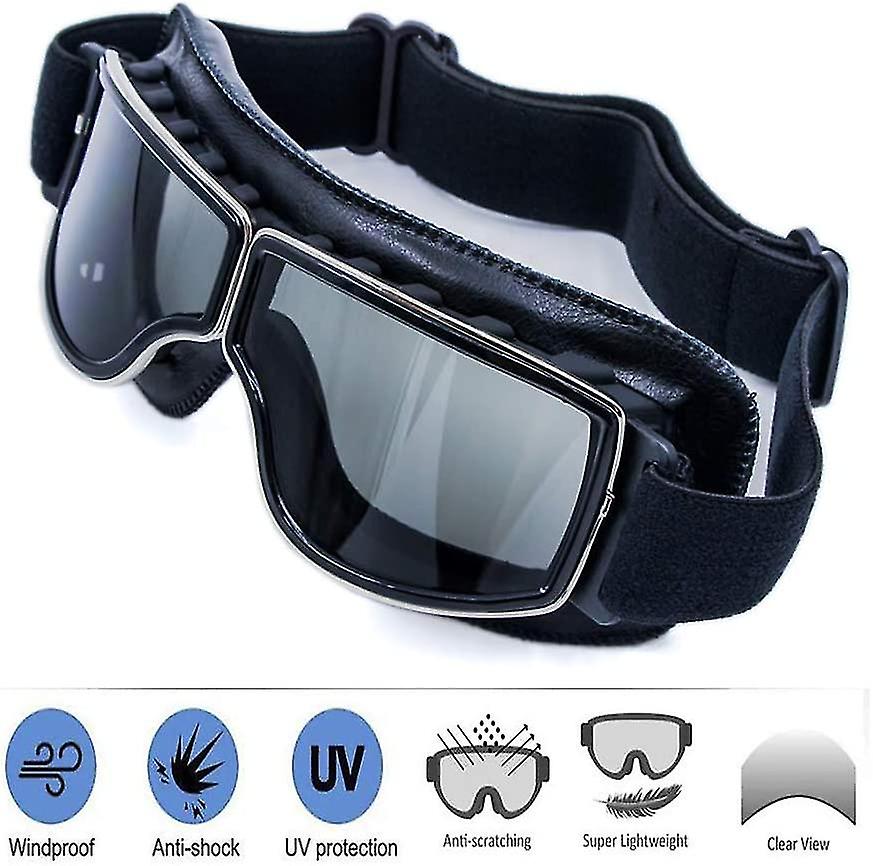 Motorcycle Goggles Vintage Leather, Scratch Proof And Dustproof