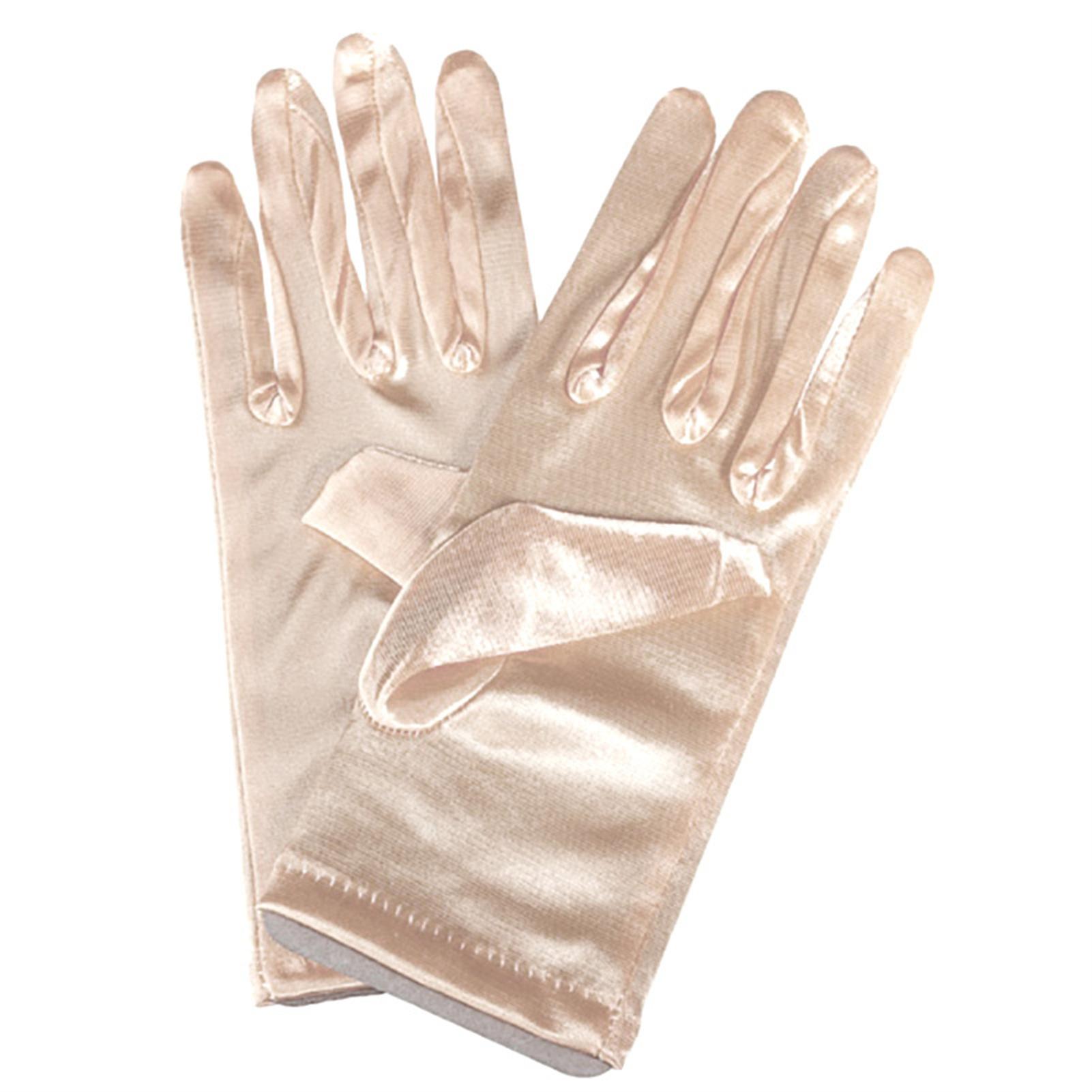 Mädchen Dame Satin Kurzfinger Handschuhe Handschuhe Rot Weiß Etikette Handschuh Cosplay Performance Freizeithandschuhe