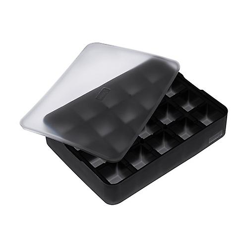 Ice bucket with platinum silicone lid 3x3 (20 cubes) 1 unit (Black)