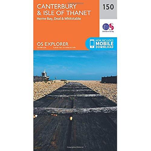 OS Explorer Canterbury de mapa (150) y la isla de Thanet