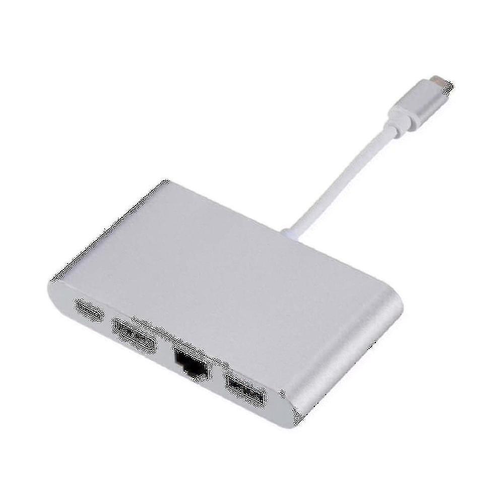Typec Gigabit Network Card+ Hd Network Card Rj45 Converter Hub Usb-c Splitter Adapter Card