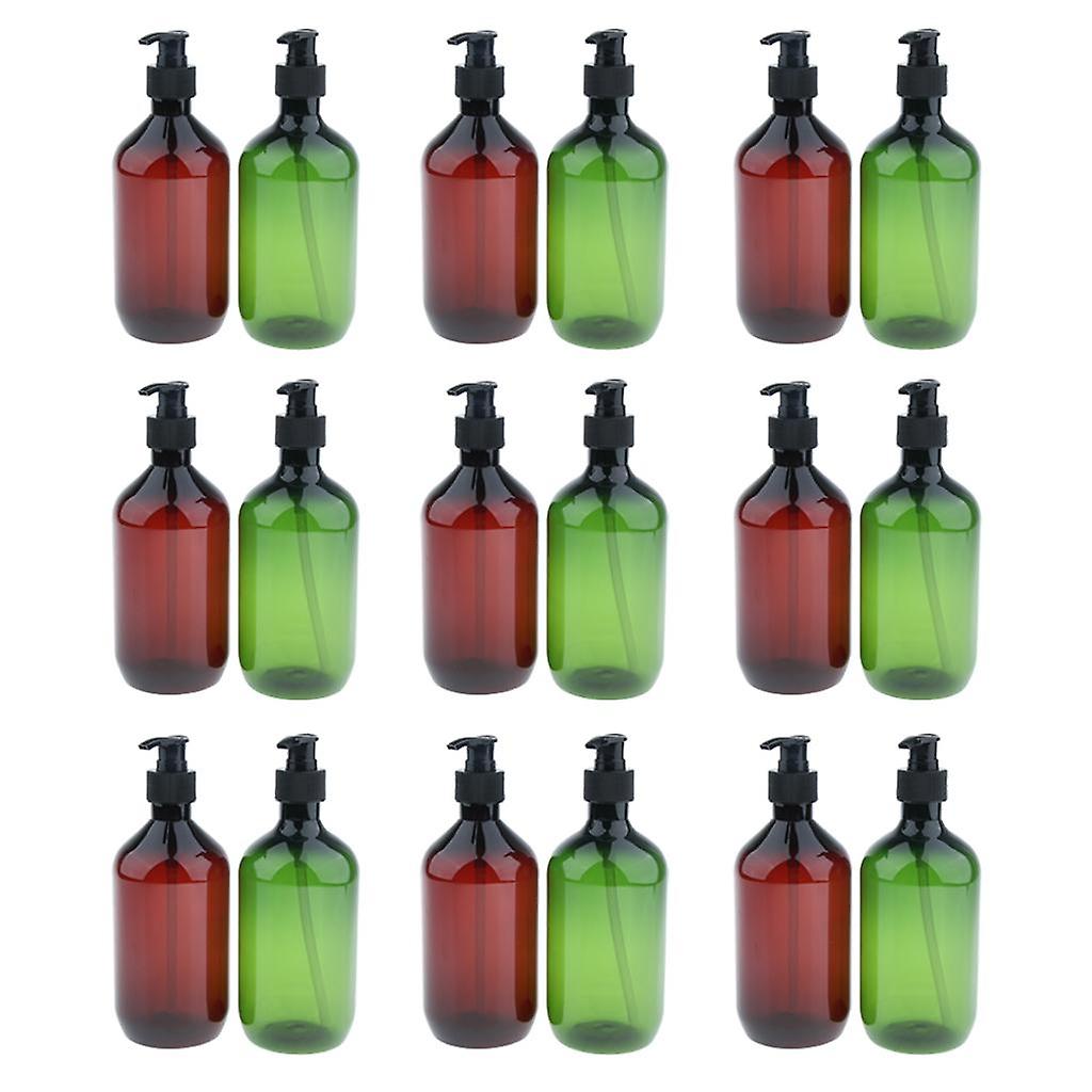 18 Pieces 500ml Refillable Pump Bottle Empty Shampoo Dispensing Containers