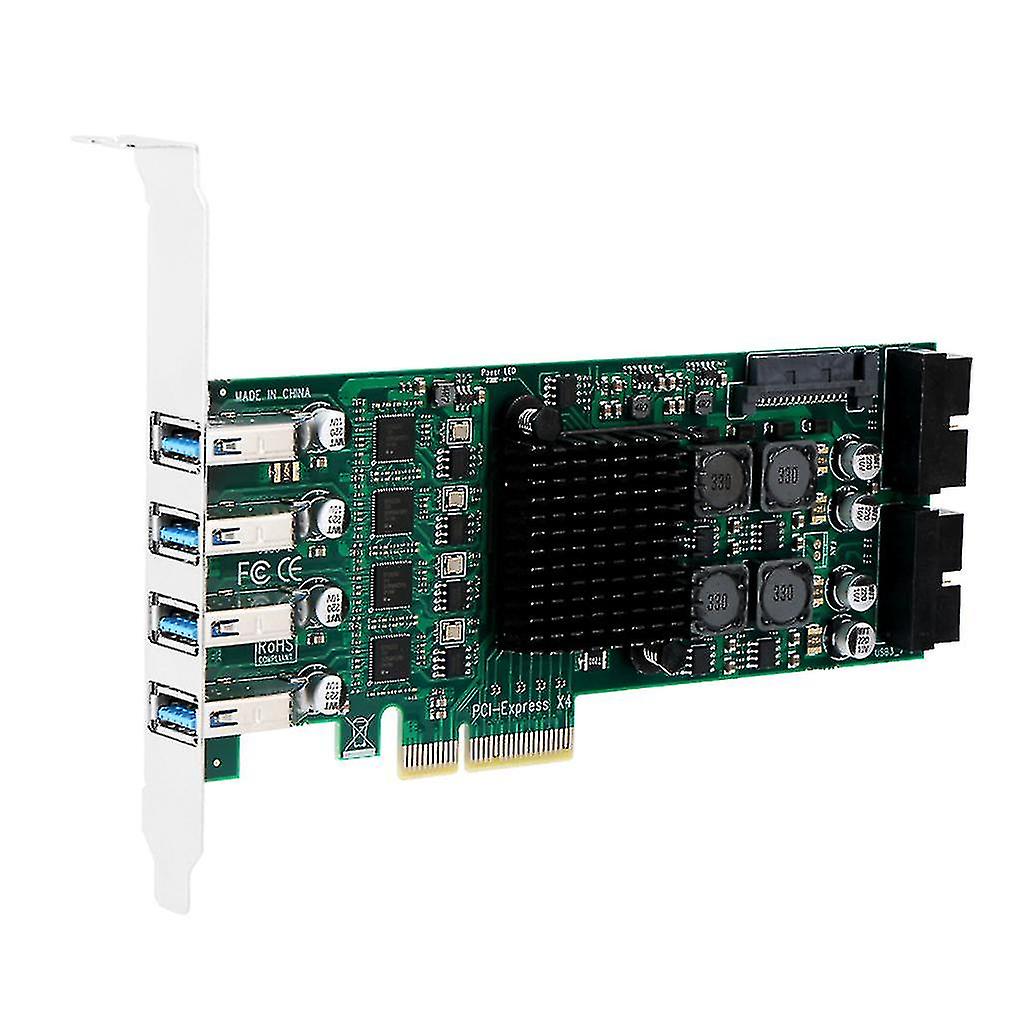 Pci-e To 8 Port Usb 3.0 Adapter Pci-e Expansion Card With 19pin Power Connector