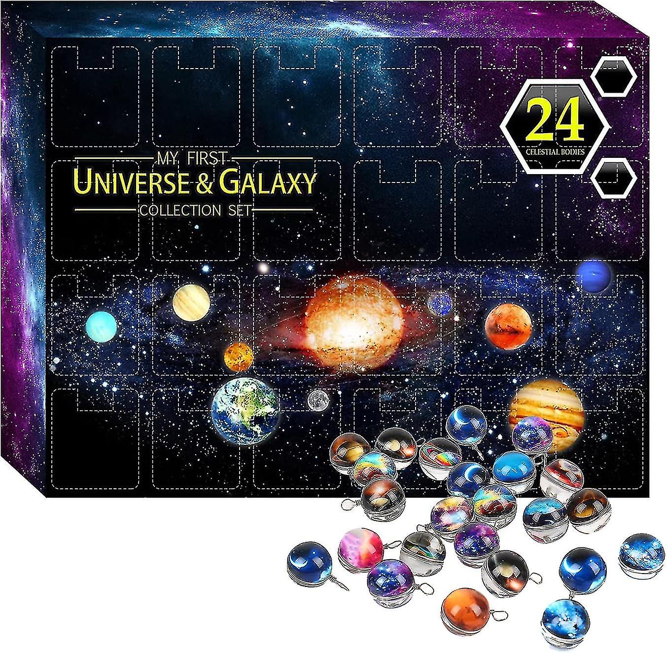 2023 Christmas Advent Calendar, 24 Days Countdown Space Planet Collections Gift Box, Universe Galaxy Collection Toy Set Gd