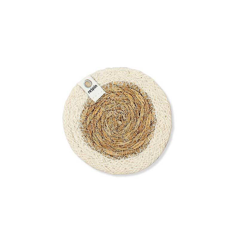 Seagrass & Jute Coaster - White