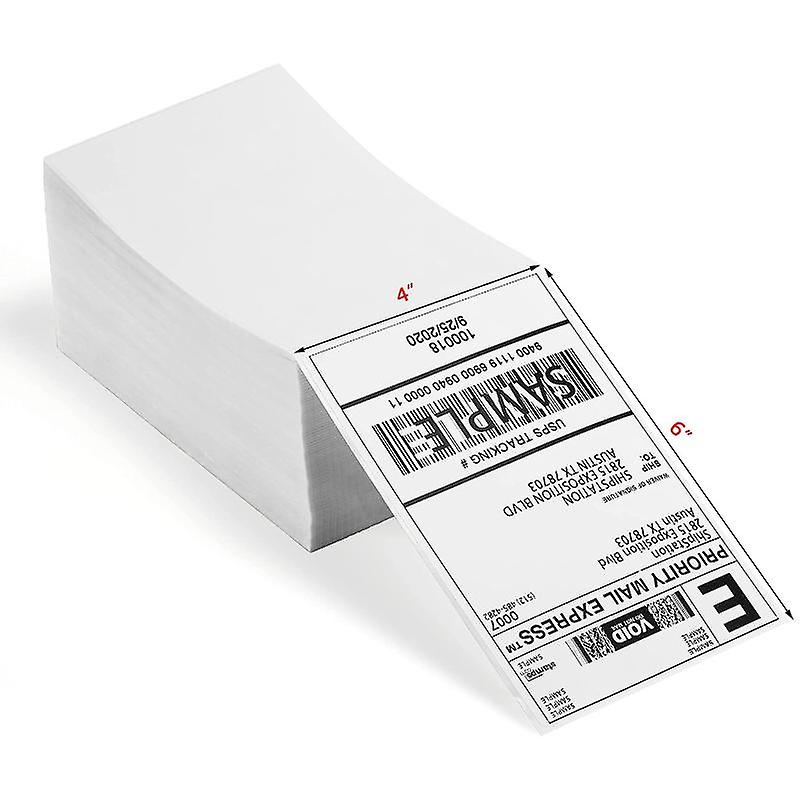 500 4x6 Fanfold Direct Thermal Shipping Labels Roll for Zebra and Rollo Printers