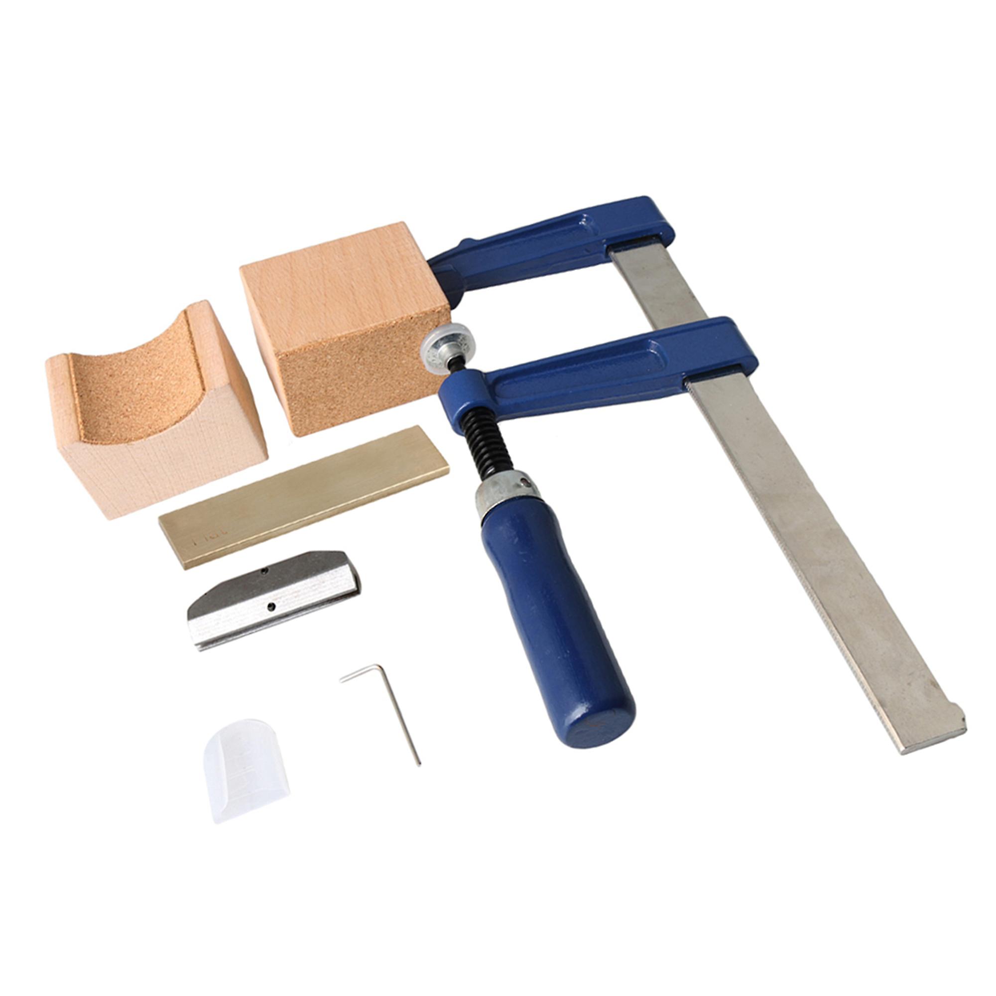 Fret Press Tool with Flat Brass Inserts + 2 Wooden Neck Soundhole Cauls