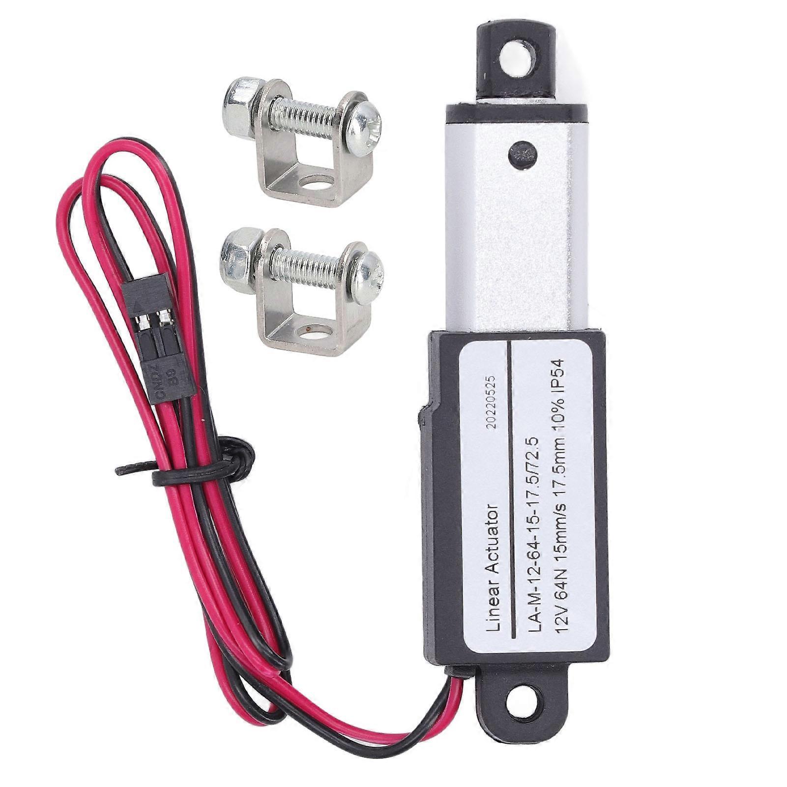 Micro Electric Linear Actuator,ABS Aluminum,DC Power Supply,Mini Motion Actuator for Agricultural Machinery,12V,17.5mm,0.7in