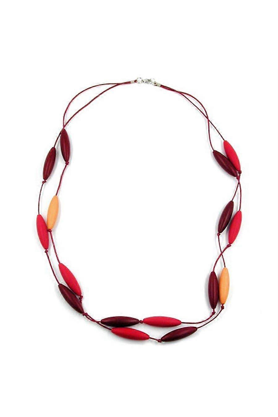 Necklace Olives Red-apricot 60cm - Gl02454