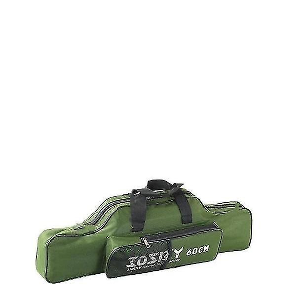 1 Layer 0.6M Green Portable Foldable Fishing Rod Carrier Fish Pole Tools Storage Bag Case