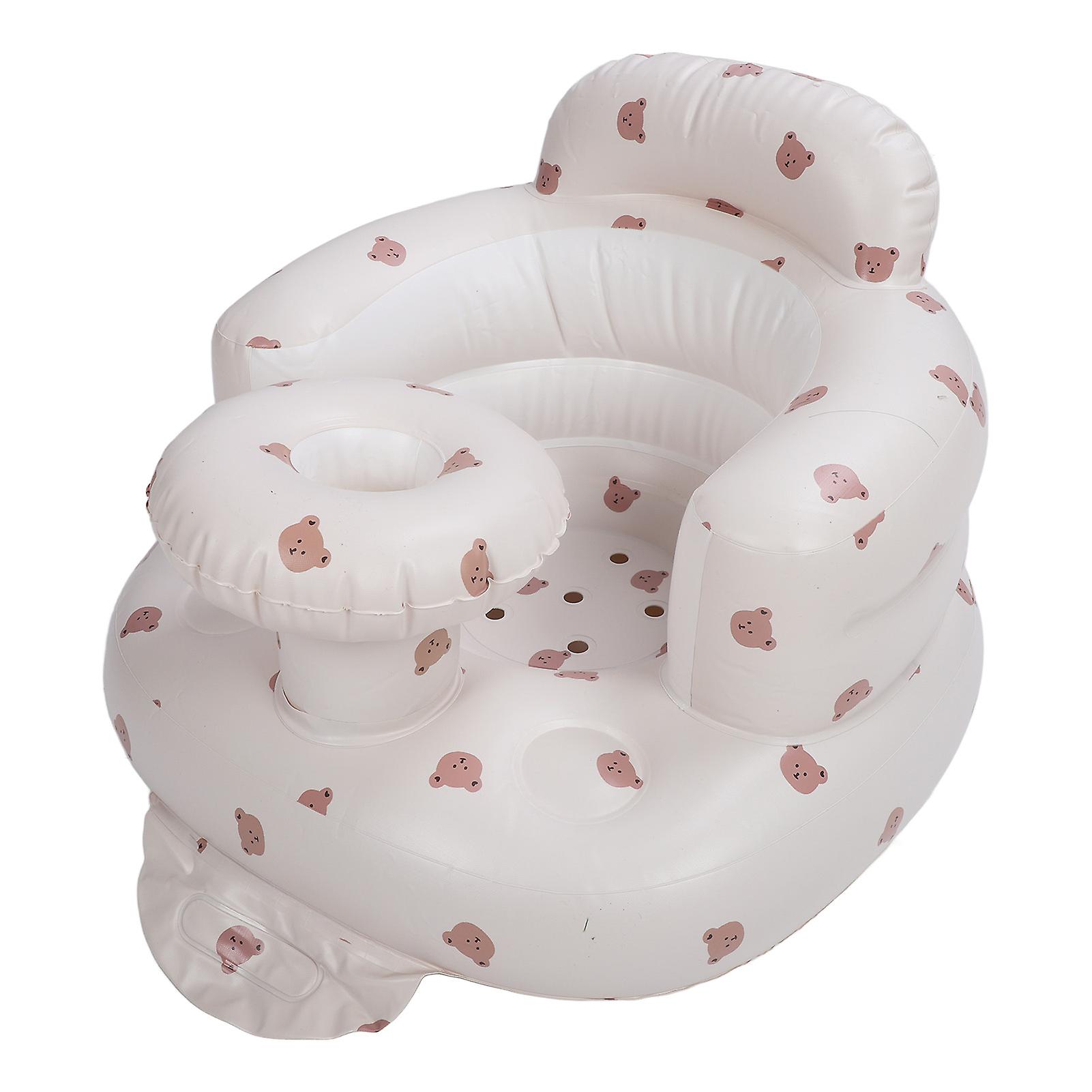 Siège gonflable pour bébé, support dorsal pour nourrisson, canapé assis, chaise pour tout-petit, siège de douche, motif ours M avec plateau