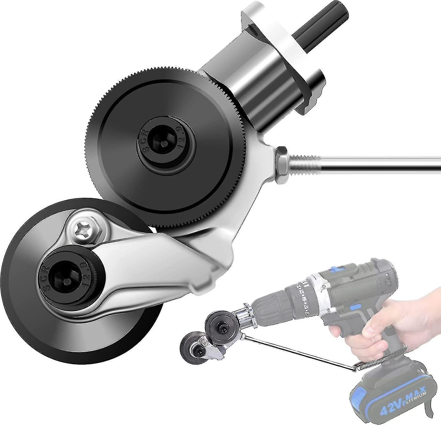 מקדחה חשמלית Shears לוח מצורף חותך גיליון מכרסם לחיתוך אלומיניום, ברזל, נירוסטה, נחושת או יריעות מתכת אחרות (0.6-2 מ"מ)