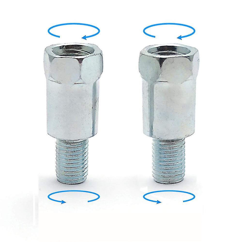 1 Pair Black Silver Motorcycle Rear Mirror Adapters M10 10mm Clockwise Anti-clockwise Right Left Han