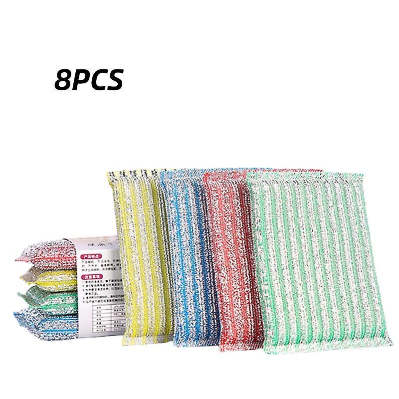 8pcs/παρτίδα ανοξείδωτο σύρμα σφουγγάρι καθαρισμού πανί κουζίνα απολύμανση καθαρό μπολ/πιάτο/κατσαρόλα βούρτσα οικιακό εργαλείο καθαρισμού