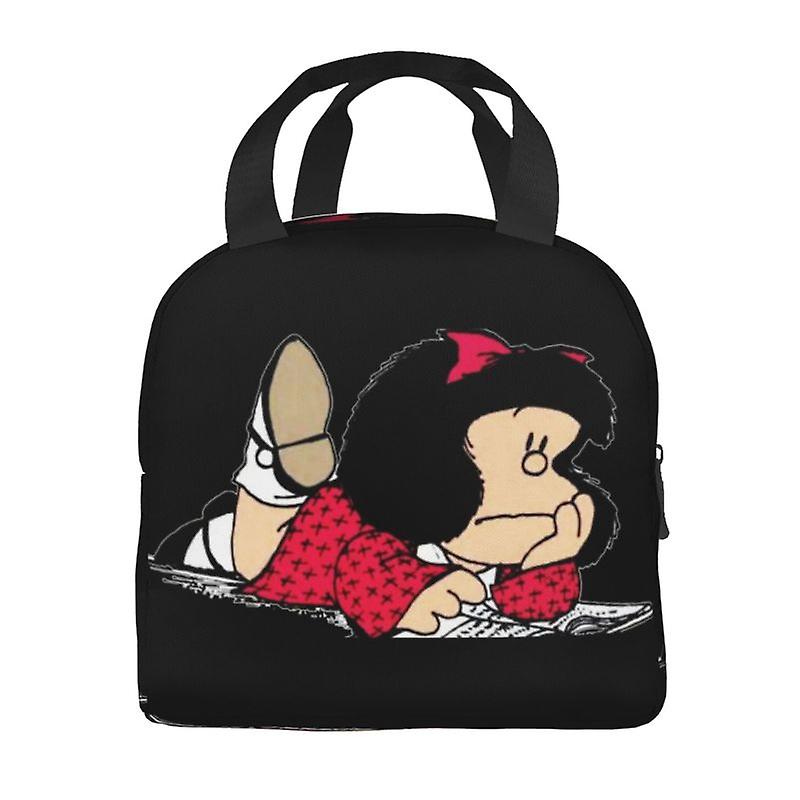 Mafalda Bolsas de almuerzo aisladas para mujeres dibujos animados