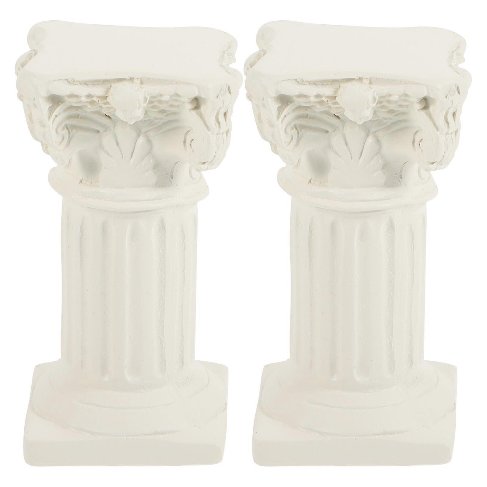 2 Pcs Adornos Para Hogar Résine Colonne Grecque Bureau Bougeoir Groupe Colonne Grecque Statue
