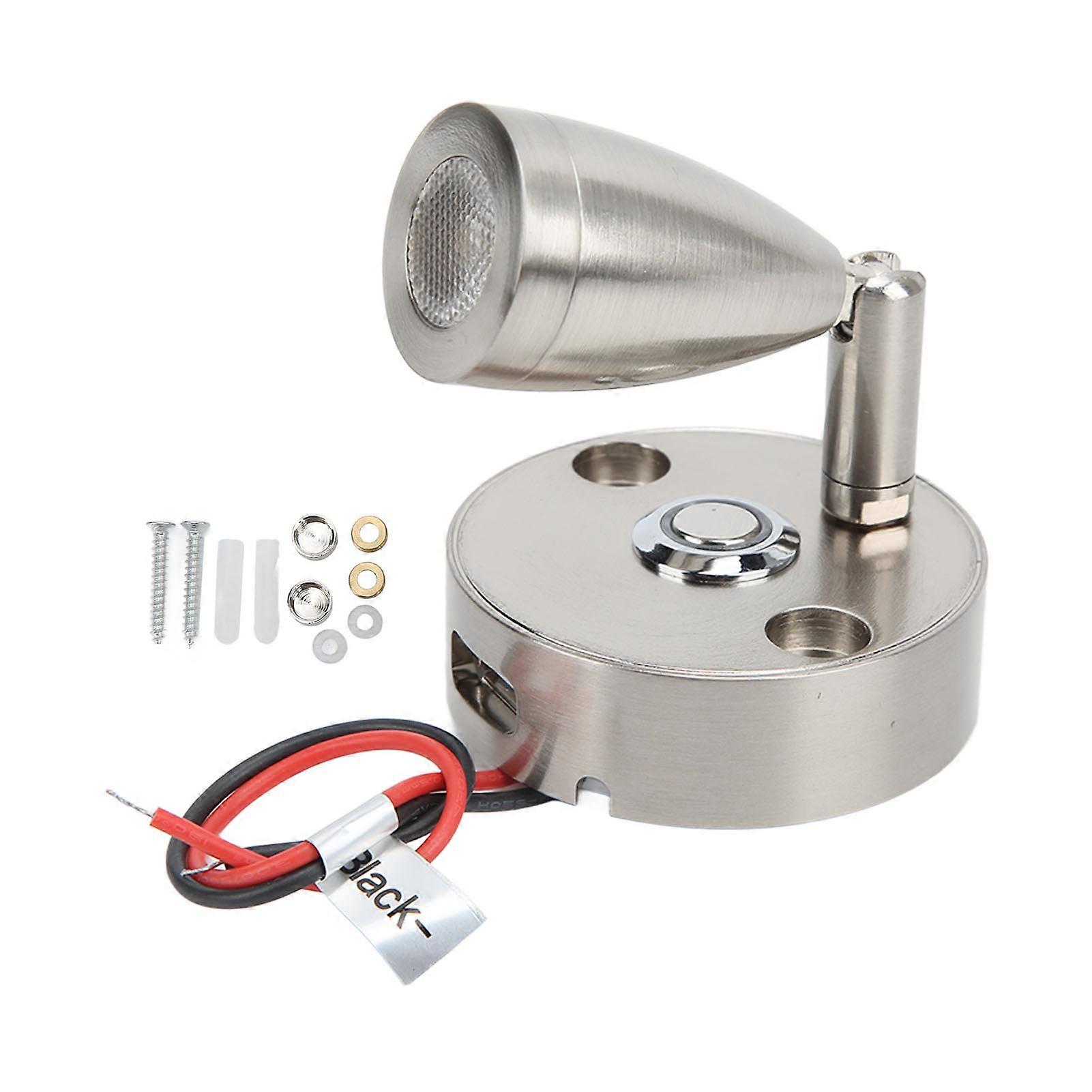 LED RV Reading Light Touch Dimmer 3 Lighting Color with USB Charging Port 12?24V 3W for Camping Trailers Yachts Nickel Plating Housing