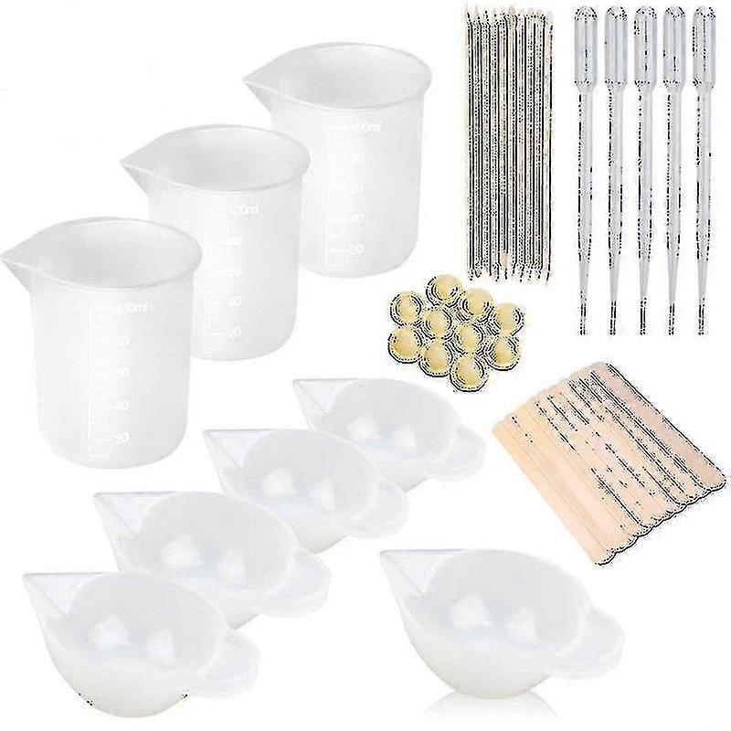 Epoxy Crystal Epoxy Dispensing Tool Set Silicone Pad Measuring Cup Stirring Stick-size1