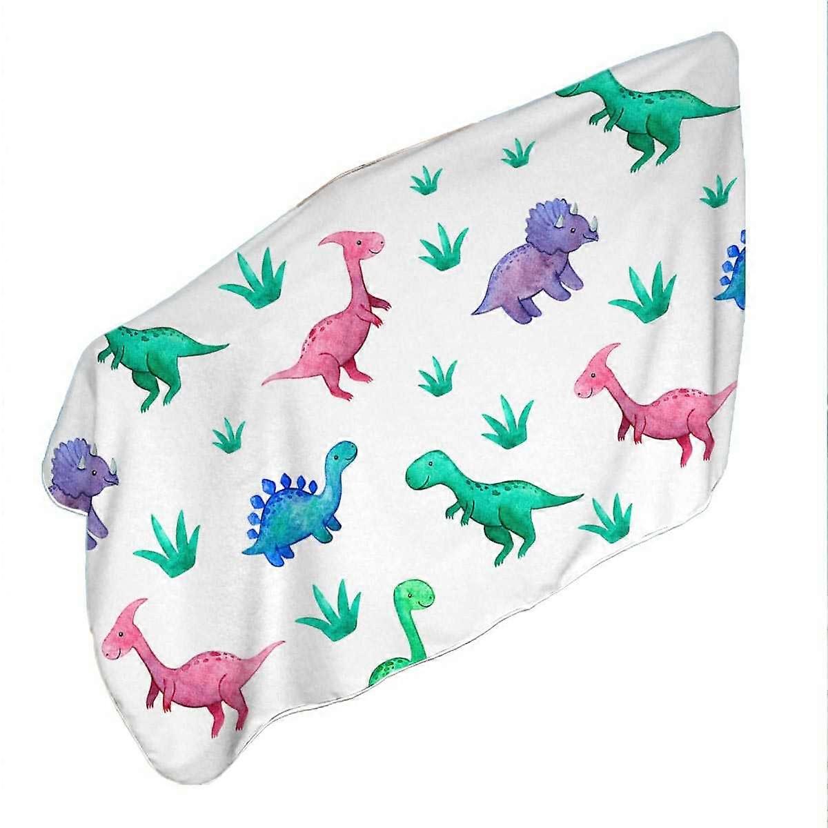 Cute Smiling Dinosaurs for Children Microfiber Beach Towel