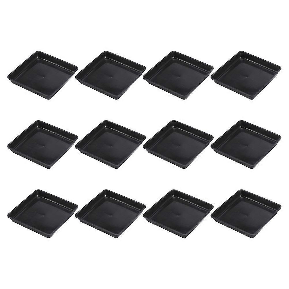 12pcs Flower Basin Bottom Mats Sqaure Trays Flower Pot Trays Squared Plant Saucers