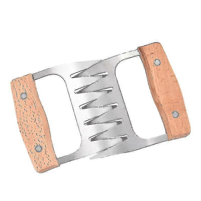 Metal Meat Shredder Claws, 18/8 Stainless Steel Meat Forks With Wooden Handle For Shredding, Pulling, Handing, Lifting & Serving Pork