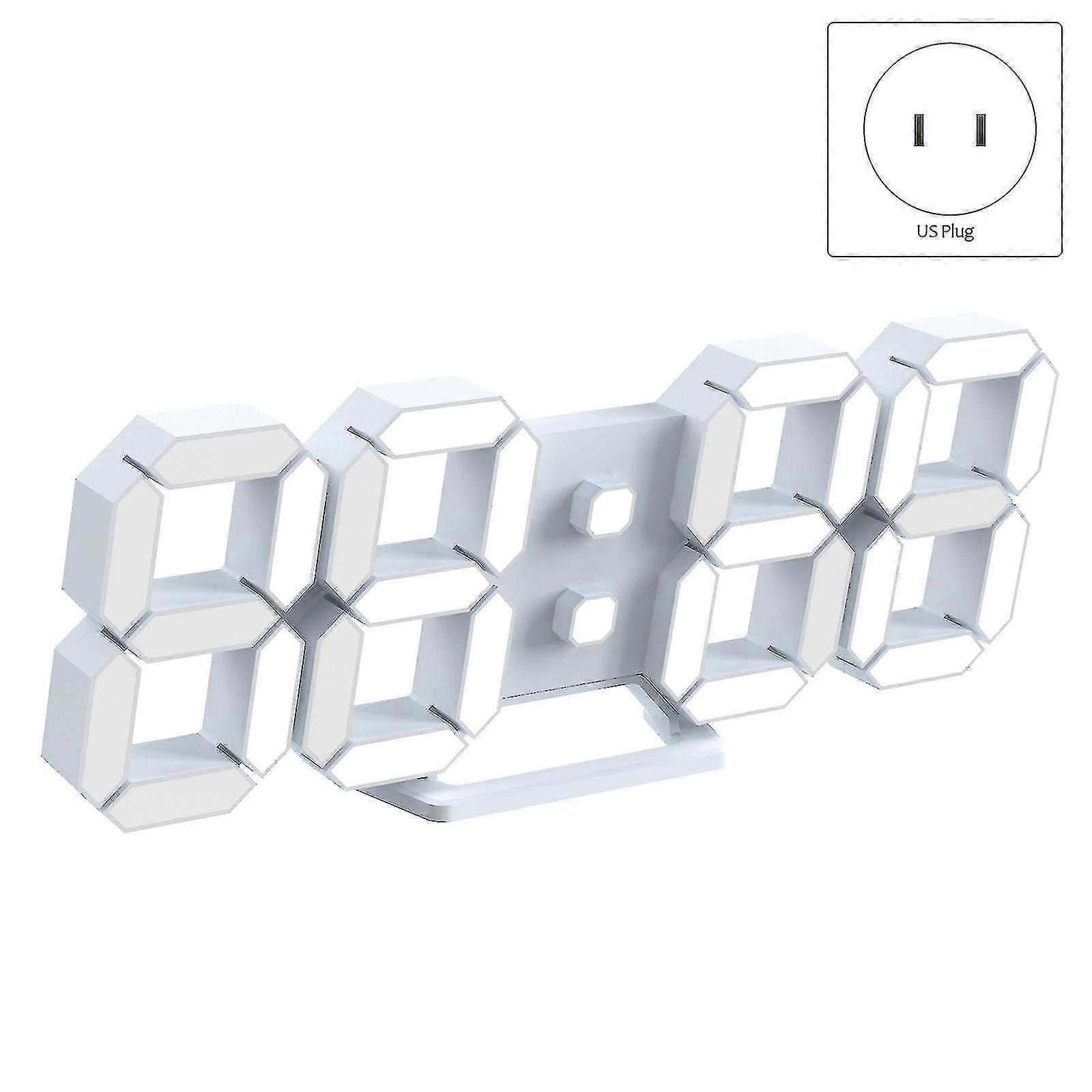 3d Led Wall Clock 9.5-inch Remote Control Digital Timing(us Plug)