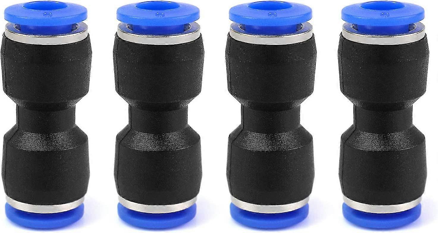 Straight Pneumatic Fittings, Straight Push In Connectors Quick Fittings, For Quick Connection Of Air Piping Pneumatic Tools, 1/4" (6mm), 4 Pack