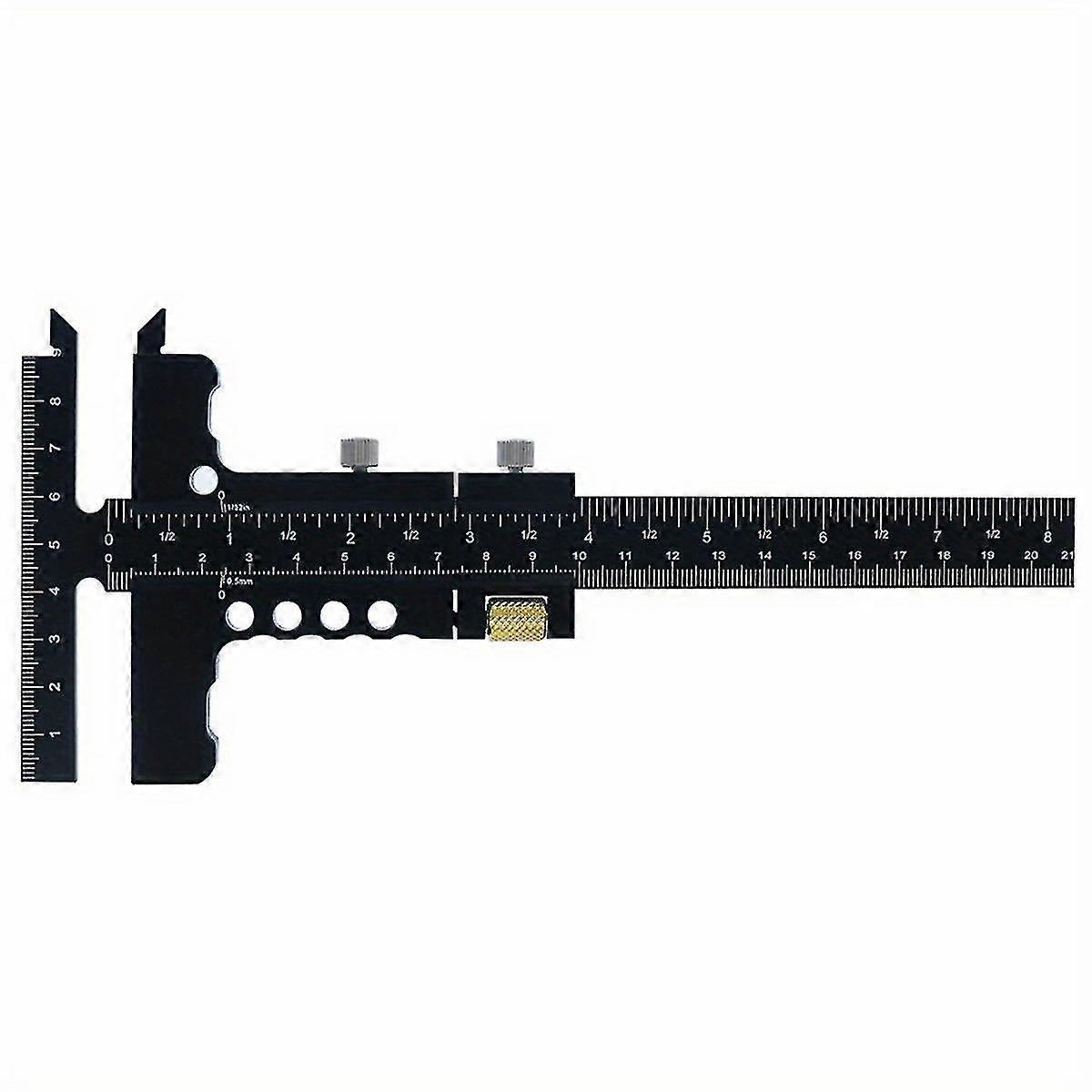 Woodworking Scriber Gauge Measuring Tool -Square Scribing Marking Framing Ruler Aluminum Alloy Sliding Marking Gauge B