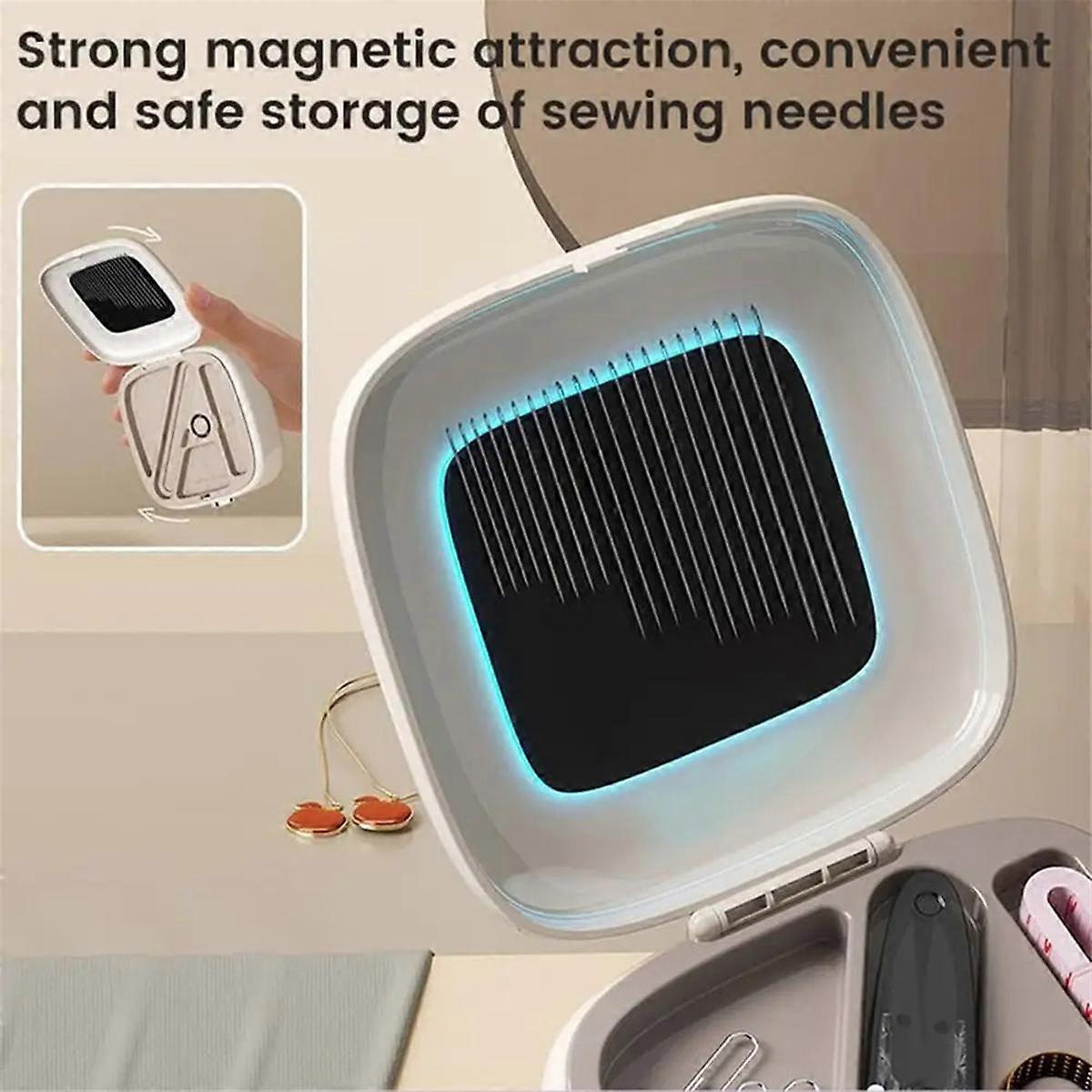 Thread and Needle Kit Magnetic Needle Thread Box with 16 Colors of Sewing Thread 20 Needles Portabl