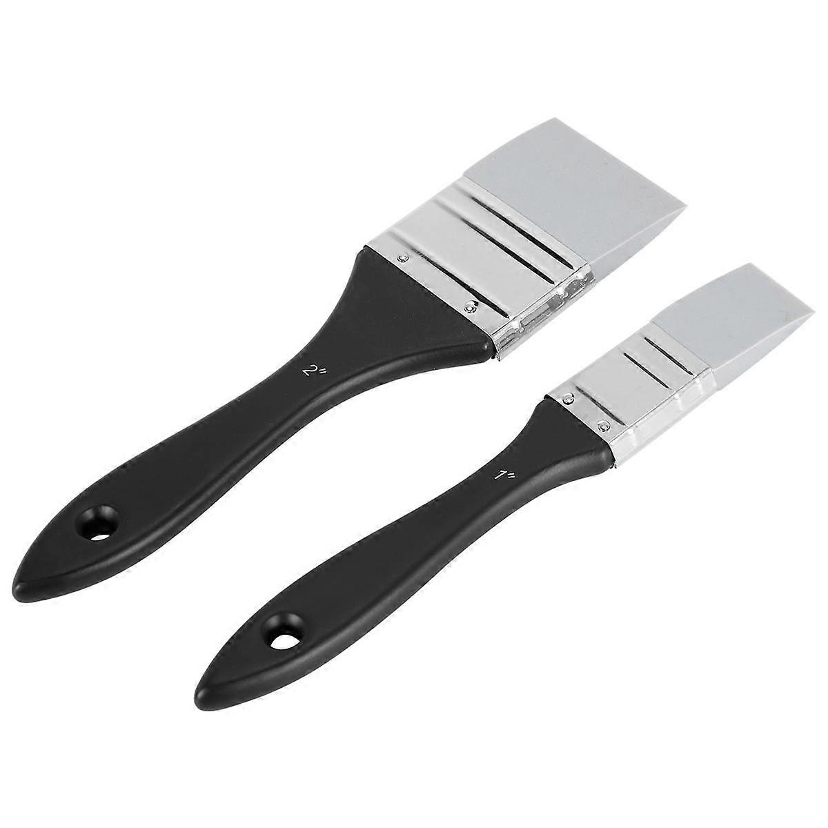 2Pcs Flat Silicone Paint Brushes, Wide & Narrow Silicone Shaper Brush for Art Solid for Acrylic