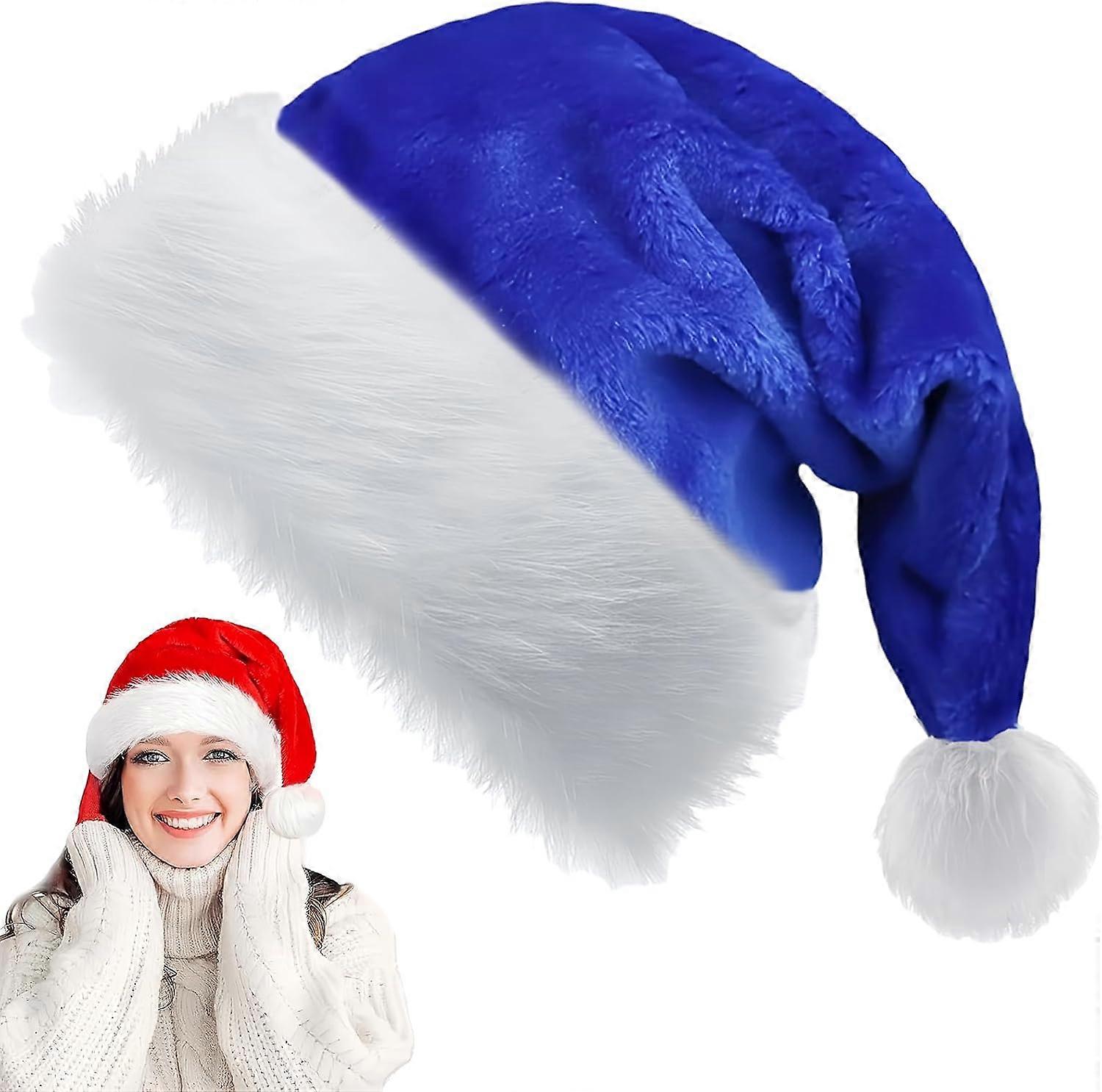 قبعة عيد الميلاد للأطفال والكبار وقبعة عيد الميلاد الفاخرة ، قبعة سانتا القطيفة ، قبعة عيد الميلاد للجنسين ، قبعة سانتا ، سانتا قبعة ، كوستو SZRH AF
