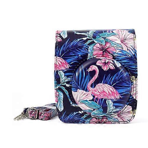 Flamingo Pattern PU Leather Protective Camera Case Bag For FUJIFILM Instax Mini90 Camera
