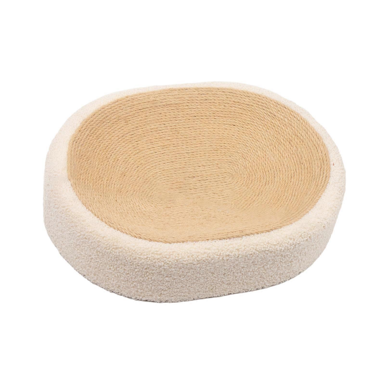 Cat Scratching Board Lightweight Quality Texture Sisal Oval Cat Bed for Home Type A