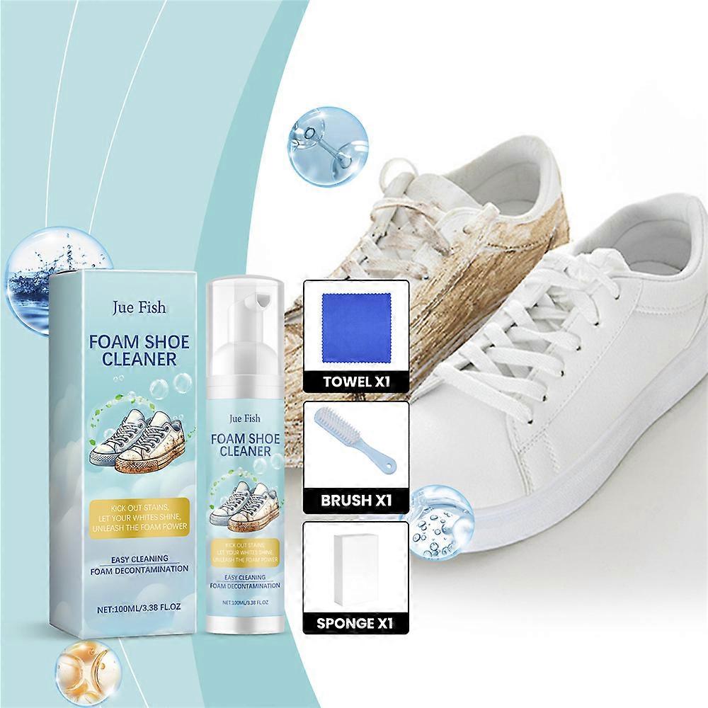 Blanc Chaussures Nettoyant Kit Blanchissant Chaussures Saleté Jaune Nettoyant Mousse Nettoyante 100 ml