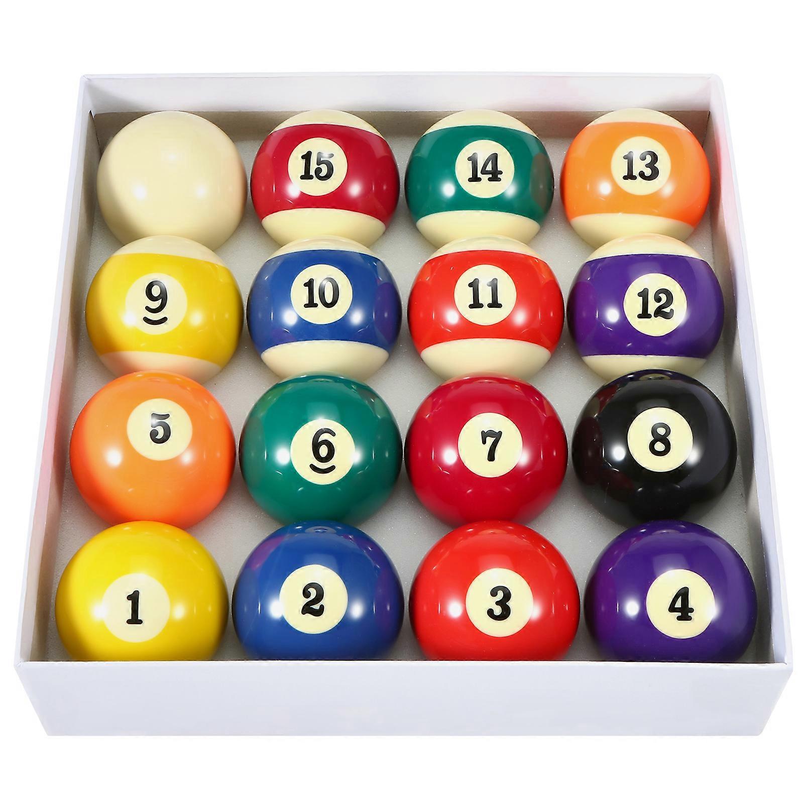 57.2mm Adult Billiard Ball Pool Ball Set Full Size American Standard Billiard Ball Set 16 Ball Durable Synthetic Resin Pool Ball