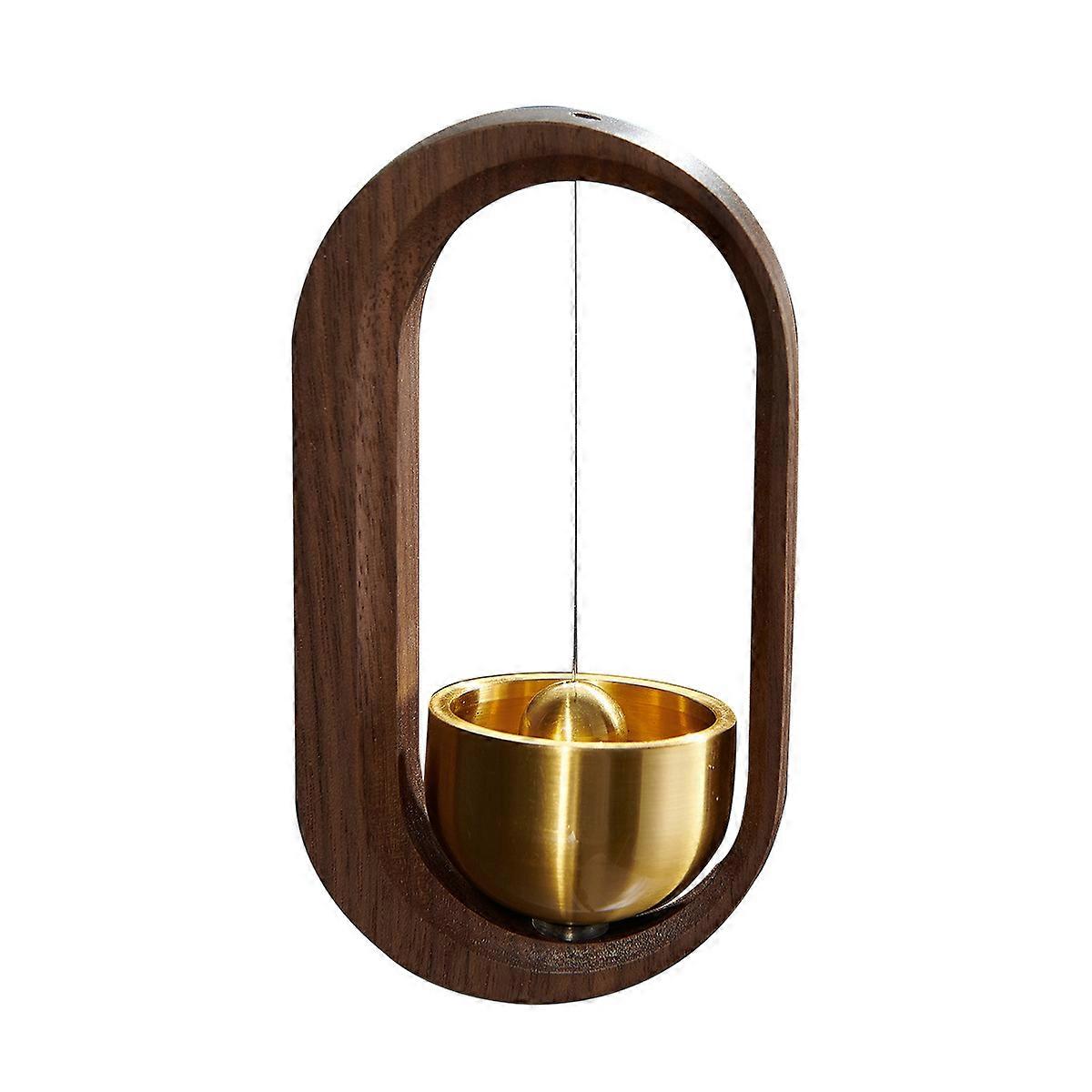 Wooden Brass Doorbell Hollow-out Front Door Windchime Personalized Door Bell Decoration Door Mounted Windchime Hanging Ornament