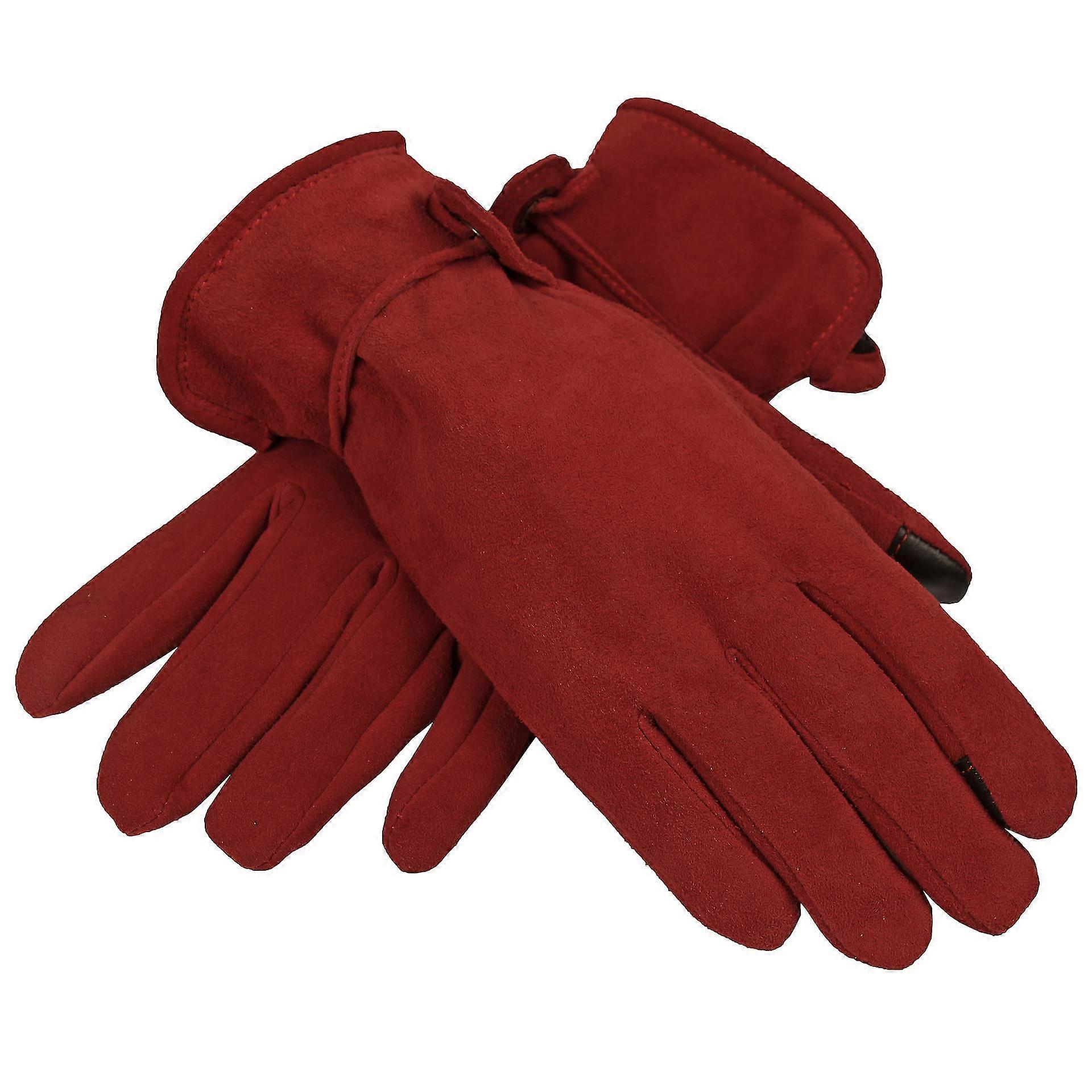 Gants Deux Couches de Buckskin Ladies Business Gants Mode Gants à écran tactile Gants épais Hiver Femmes Hiver Gants chauds1setred