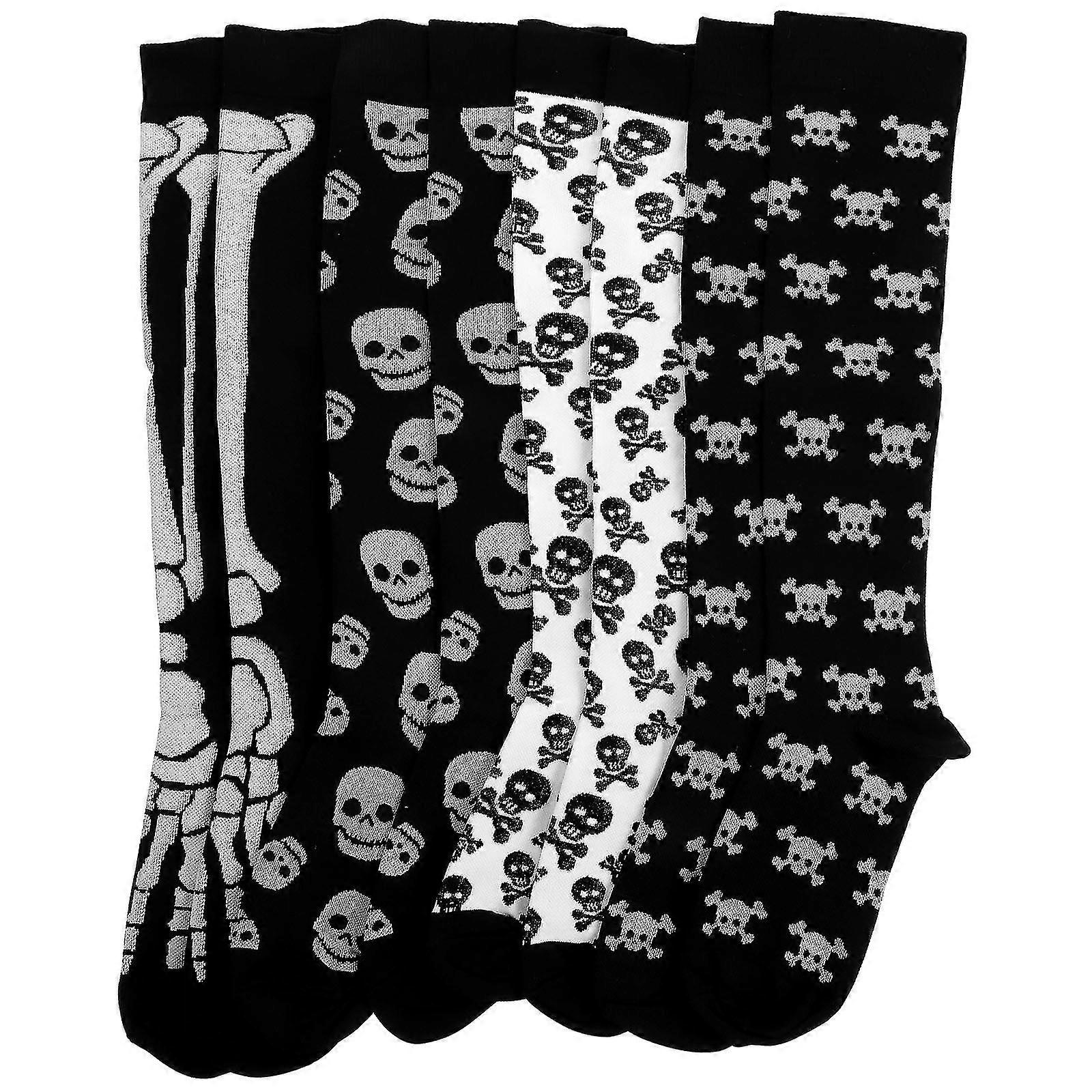 4 Pairs Mens Workout Socks Fast Drying Socks Circulation Socks Skeleton Socks