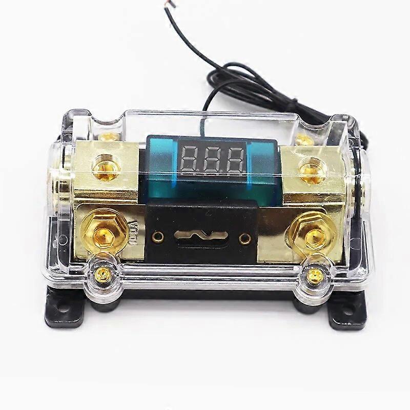 Car Stereo Audio Led Display Digital Voltage Inline ANL Fuse Holder 0 2 4 Gauge in Out with 100 150 200 250 300 250 Amp Fuse