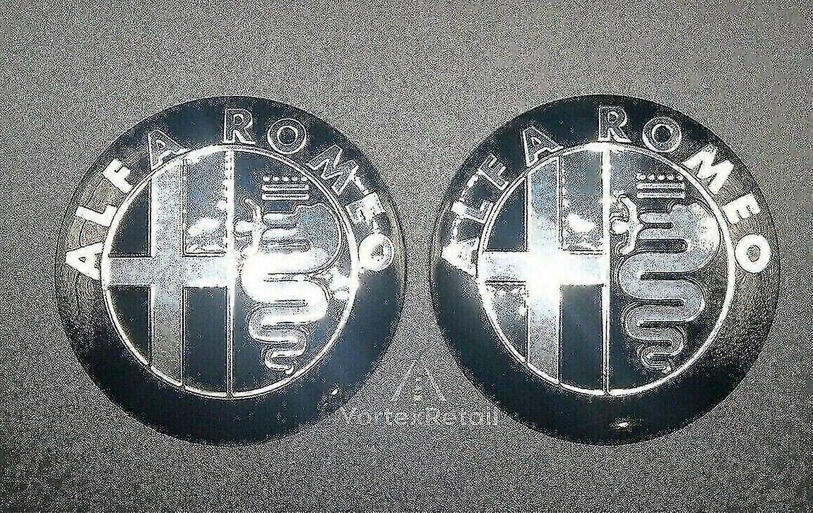 2x Classic Alfa Romeo Emblem Badge – 74mm, Gold, Adhesive, Fits 147 156 159 GT