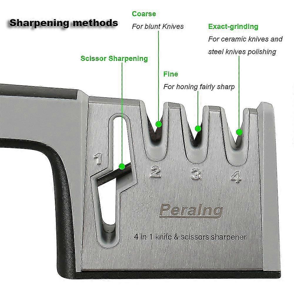 Knife Sharpening System, 4 In 1 Knife Scissors Sharpener