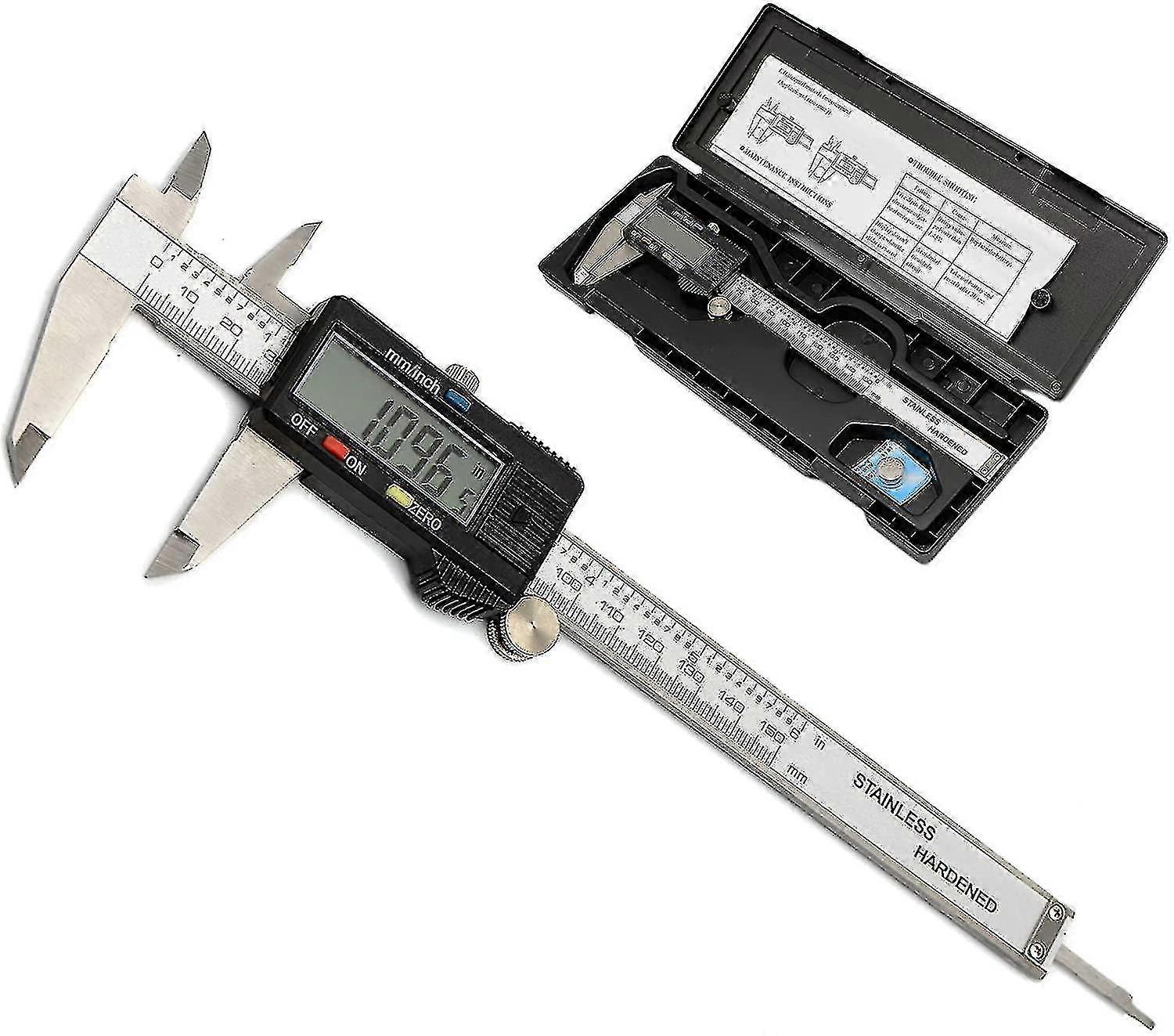 Stainless Steel Digital Calipers Measuring Tool Vernier Caliper With Large Lcd Screen